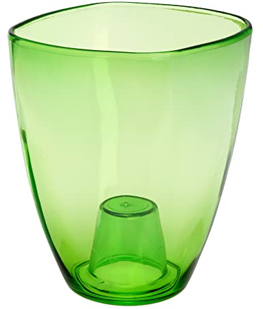 VERDENIA Blumentopf Überzug Blumentopfüberzug Design Dekorativer Topf für Orchidee für Innen aus Kunststoff Durchbrochene Viele Farben Ø 12 cm in Farbe Grün
