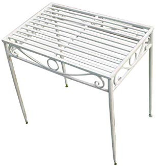 GardenMarketPlace Beistelltisch oder Untergestell aus Metall, im Versailles-Stil, in Weiß (große Größe) - Ideal für Haus und Garten