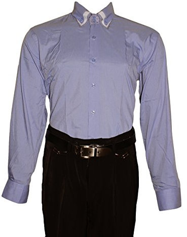 Pierre Martin Herren Hemd Lila Flieder 3 Kragen 2 Knopf Herrenhemd Slim Fit Größe S 37