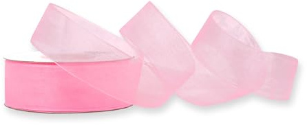 Butterfly 32m Organzaband 25mm (037 hell rosa) // ohne Draht Schleifenband Dekoband Geschenkband Hochzeit Chiffonband Uni 2,5cm