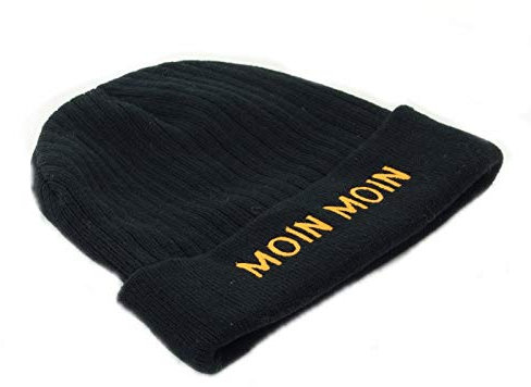 Strickmütze Moin Moin in schwarz von Gerkimex