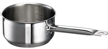 Schulte-Ufer Mini-Stieltopf Little Lilly, Kleiner Topf, Edelstahl 18/10, Ø 14 cm, 1 L, 64028-14 Kasserollen, Silber, 25 cm