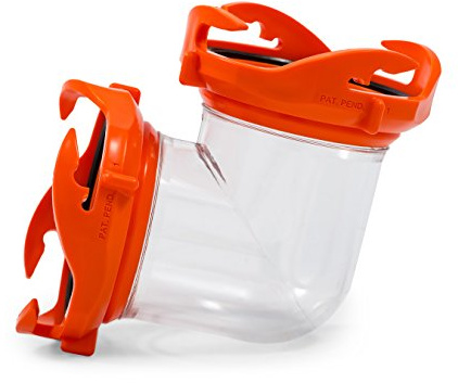 Camco Rhino 90-Degree RV Tote Tank Adapter - Features Clear Low-Profile 90-Degree Elbow & 4 Bayonet Prongs on Each End for Odor-Tight Locking Action - Crafted of Heavy-Duty Resin (39485)