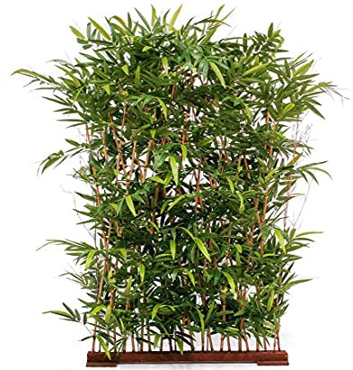 Künstliche Bambushecke 180 x 120cm mit 3200 Blätter UV-Schutz/Sonnenschutz - Künstlicher Bambussichtschutz Bambuspflanze für Drinnen und Draußen