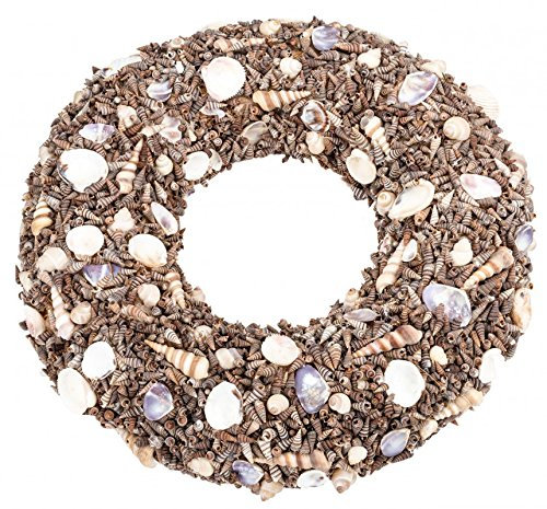 NaDeco Muschelkranz Muschelmix Ø 40cm Muschel Kranz Kranz aus Muscheln und Schnecken Maritimer Türkranz