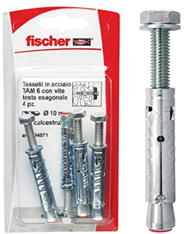 FISCHER - Tassello multiuso con vite esagonale, Confezione da 4 pz, Variante: M8