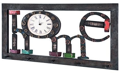 HAKU Möbel Wandgarderobe Motiv, Vintage, MDF, Metall - Maße: B 70 cm x H 35 cm x T 8 cm, Style: Industrial