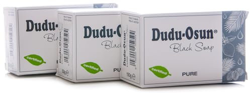 Dudu-Osun Pure (parfümfrei) - Schwarze Seife aus Afrika (3 x 150 g)