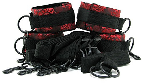 CalExotics Scandal Bed Restraints – Luxury Bondage Handcuff & Ankle Restraints for Couples – BDSM Toys for Couples – Black