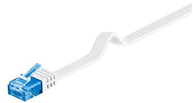 Goobay 96347 CAT 6A Kabel Flachkabel / U/UTP Patchkabel / 500 MHz Netzwerkkabel flach / RJ45 Stecker Internetkabel / Flaches LAN Kabel 5m / Weiß / 5 Meter