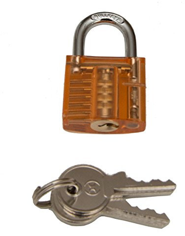 übungsschloss Transparent. Cadenas pour l'entraînement Orange Petit pour crochetage