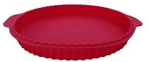 Obstbodenform 26 cm Rund Griff Kuchen Backform Kuchenform Brotbackform (rot)