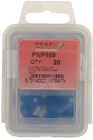 Pearl PNP959 Number Plate Screws and Caps - Blue (Pack of 25)