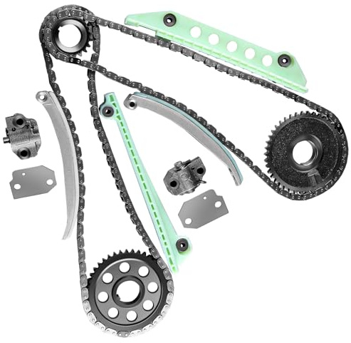 ECCPP Timing Chain Kit fits for Ford for F-150, 1997-2007 for ford E150 for F150 Explorer Expediton 4.6 281CID WINDSOR,w/Timing Chains Crank Sprocket Tensioner Guide rails