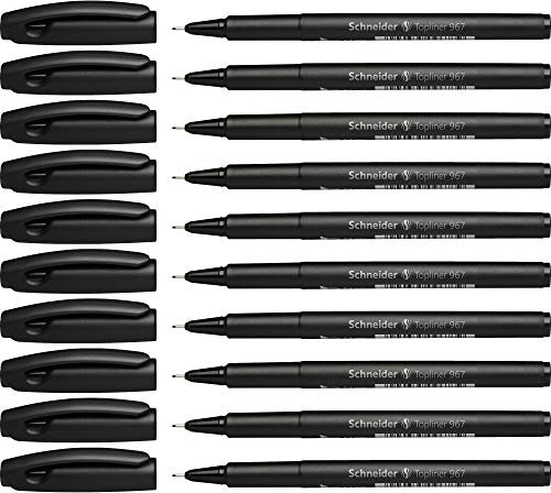 Schneider Topliner 967 Fineliner (Strichstärke 0,4 mm) 10 Stück schwarz
