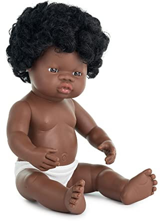 Miniland Babypuppe afrikanisches Mädchen 38cm-31054, Zufällig