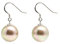 Schmuckwilli Perlenohringe für Damen & Mädchen - mit 14mm großen hell braunen runden Muschelkernperlen MK Perlen - Elegante Ohrringe für jeden Anlass - Ohrstecker - Ohrhänger Pearl earrings für Frauen