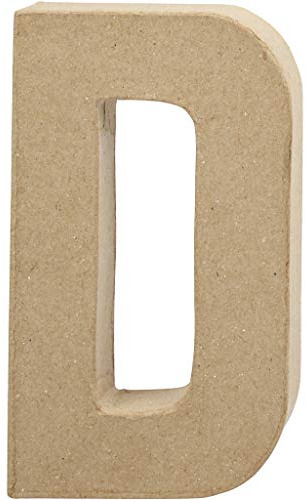 Creativ 26603 20.5 cm 1-Piece Papier Mache Letter D, Beige