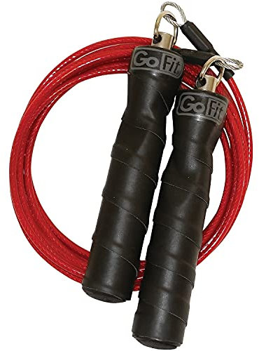 GoFit Pro Cable Rope for Mma Cross Training Daily Exercise - Red, 9 ft