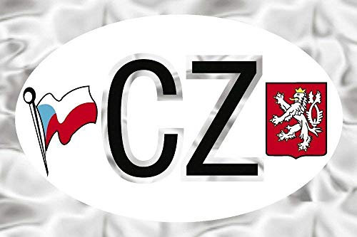 Auto-Aufkleber CZ = TSCHECHIEN NEU Gr. ca. 10 x 6,5cm (301177) Stick Emblem - Autokennzeichen Wappen Landeszeichen Flagge