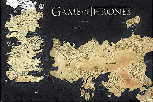 Game of Thrones Poster - Die Sieben Königreiche + Geschenkverpackung. Verschenkfertig!