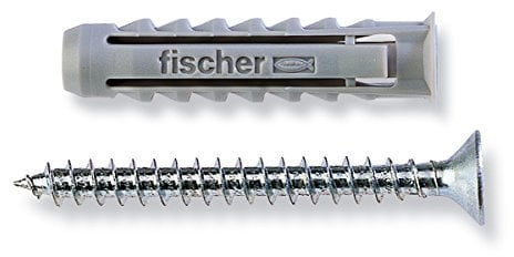 Fischer 50 Tasselli SX con vite, 8 x 40 mm, per Muro pieno e Mattone Forato, 570022