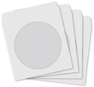 CD Paper Sleeves White with Window and Flap ALL QUANITIES (1000)