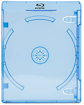 50 x Viva Elite Single Blu-Ray Disc Cases – 15mm Spine, Silver Embossed Blu-ray Logo, Booklet Clips & Outer Sleeve for Artwork
