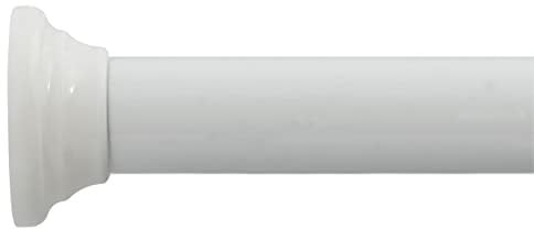 Spirella Teleskopstange Decor | Duschvorhangstange ohne Bohren | Spannstange, durch Drehen verstellbar, sicherer Halt | als Duschstange, Kleiderstange | Weiß 125-220 cm, White, Diamètre 25mm