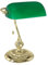 EGLO Tischlampe Banker, 1 flammige Tischleuchte Vintage, Retro, Art Deco, Klassik, Schreibtischlampe aus Stahl und Glas, Nachttischlampe, Bürolampe, Messing, Grün, Lampe mit Zug-Schalter, E27 Fassung