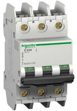 Schneider 60186 Disjoncteur C60, UL489, 3P, 2A, D caractéristique, 240 V AC
