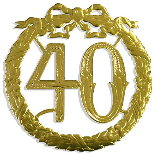 Walter Kunze Jubiläumszahl 40, Ø 24 cm, Gold, Jubiläumskranz