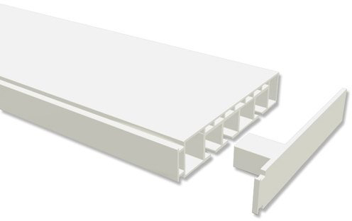 Interdeco Gardinenschienen vorgebohrt Weiß 3-läufige Kunststoff Vorhangschienen 3-läufig, Concept, 120 cm