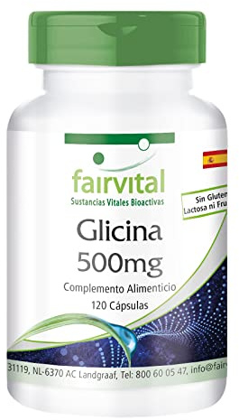 fairvital Glycin Kapseln 500mg, 120 Kapseln, schluckfreundlich, HOCHDOSIERT, VEGAN, Aminosäure