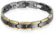 JewelryWe Schmuck Herren Armband, Keramik Porzellan, Klassiker Elegant Poliert Link Magnetarmband Armkette, Schwarz Gold