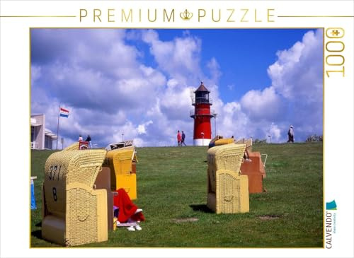 CALVENDO Puzzle Leuchturm am Strand, Büsum | 1000 Teile Lege-Größe 64 x 48 cm Foto-Puzzle für glückliche Stunden