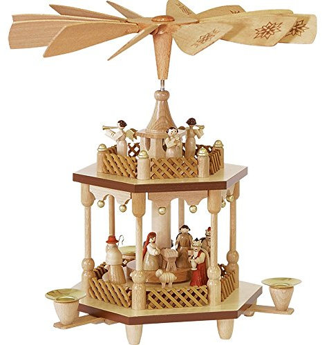 Richard Glässer Seiffen Weihnachtspyramide Erzgebirge Pyramide Christi Geburt 1-stöckig, 01371