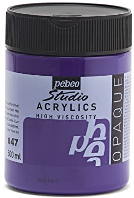 Pébéo - Acrylique Fine Studio Acrylics - Peinture Acrylique Violet - Violet Cobalt Foncé Imitation - 500 ml