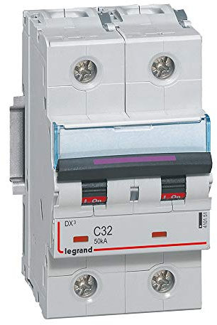 Disjoncteur DX³ 50kA - 2P 230V~ à 400V~ - 32A - courbe C - 3 modules