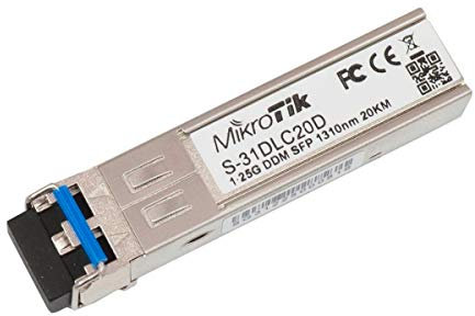 MikroTik RouterBOARD S-31DLC20D 1.25G SFP-Transceiver, Dual-1310 LC-Stecker, für bis zu 20 Kilometer Single Mode Glasfaser-Verbindungen