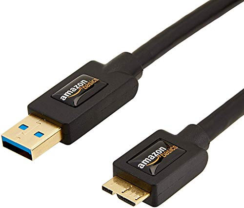 Amazon Basics USB 3.0-Kabel, Typ USB-A Stecker auf Micro USB, 1.8 m, Schwarz