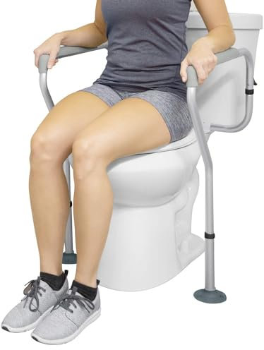 Vive Barra de inodoro – Marco de seguridad para baño – Ayudante de barandilla médica para ancianos, discapacitados, personas mayores, barra de agarre de pasamanos de asistencia bariátrica – Altura