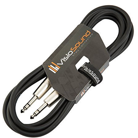 VisioSound 6.35mm 1/4 Stereo TRS Jack to TRS Jack Lead/Balanced Signal Audio Patch Cable 3m Black