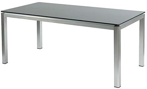Inko Gartentisch Ancona 180x90 cm Alu gebürstet/HPL zebranowood Terrassentisch Tisch