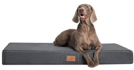 tierlando® Hundematratze Hugo Basic aus pflegeleichtem Anti-Haar-Polyester, mit Rutschfester Unterseite, gehobene Stabilität für große Hunde, Größe: 150x100cm | Farbe: 02 Graphit