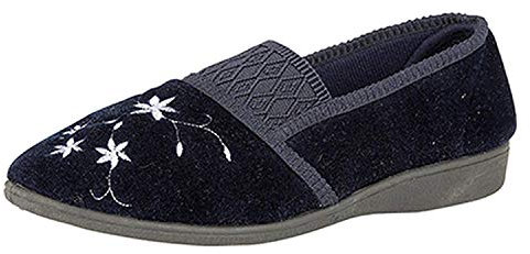 Zedzzz JOANNA Ladies Full Slippers Navy UK 7