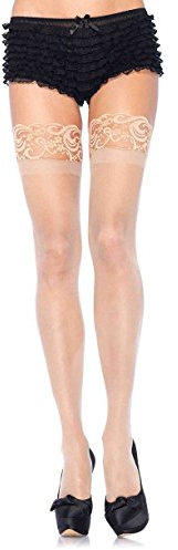 Leg Avenue Women's Stay Up 3-Inch Lace Top Thigh Highs,Nude,One Size #1022