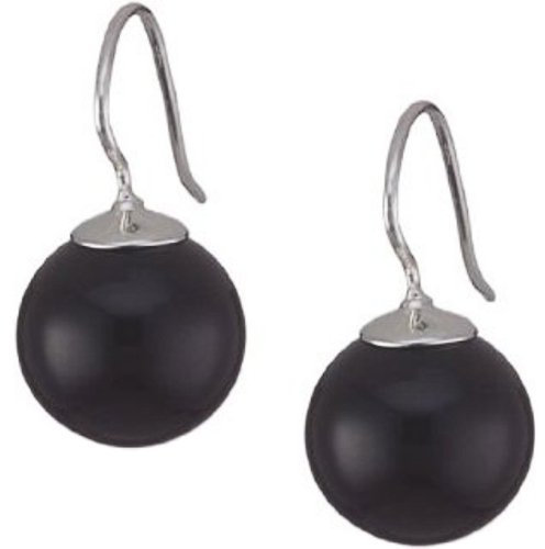 Vinani Ohrhänger Kugel Onyx schwarz Sterling Silber 925 Ohrringe OOY
