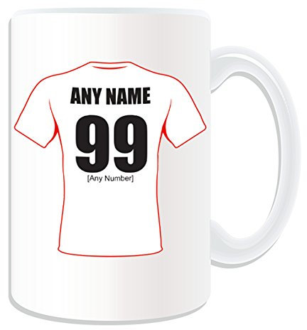 Personalised Gift - Large England Mug (Rugby Union Team Design Theme, White) - Any Name/Message on Your Unique Mug - RUF RFU