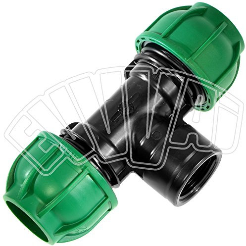 32 MM X 3/4 F X 32 MM - TEE RACCORDO A T COMPRESSIONE PER TUBO PN IRRIGAZIONE